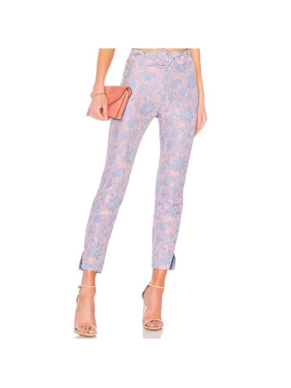 LPA Slim Pant - Blush and Blue Jacquard